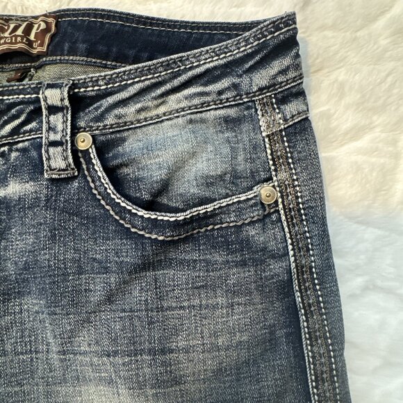 Stylish Cowgirl Tuff Women's Distressed Bootcut Denim Western Style 30x32 READ* - Picture 15 of 16
